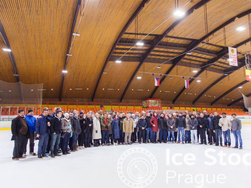 Ice Stock Prague - group photo at the end of the game